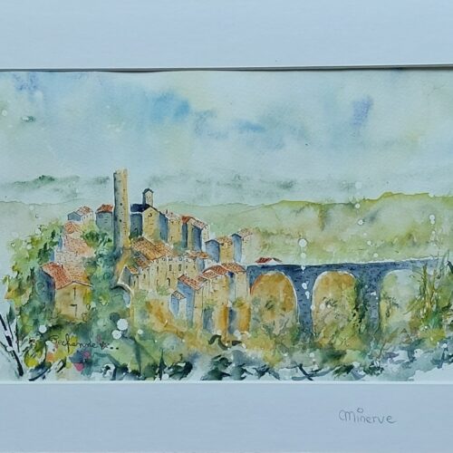 Minerve. Aquarelle originale